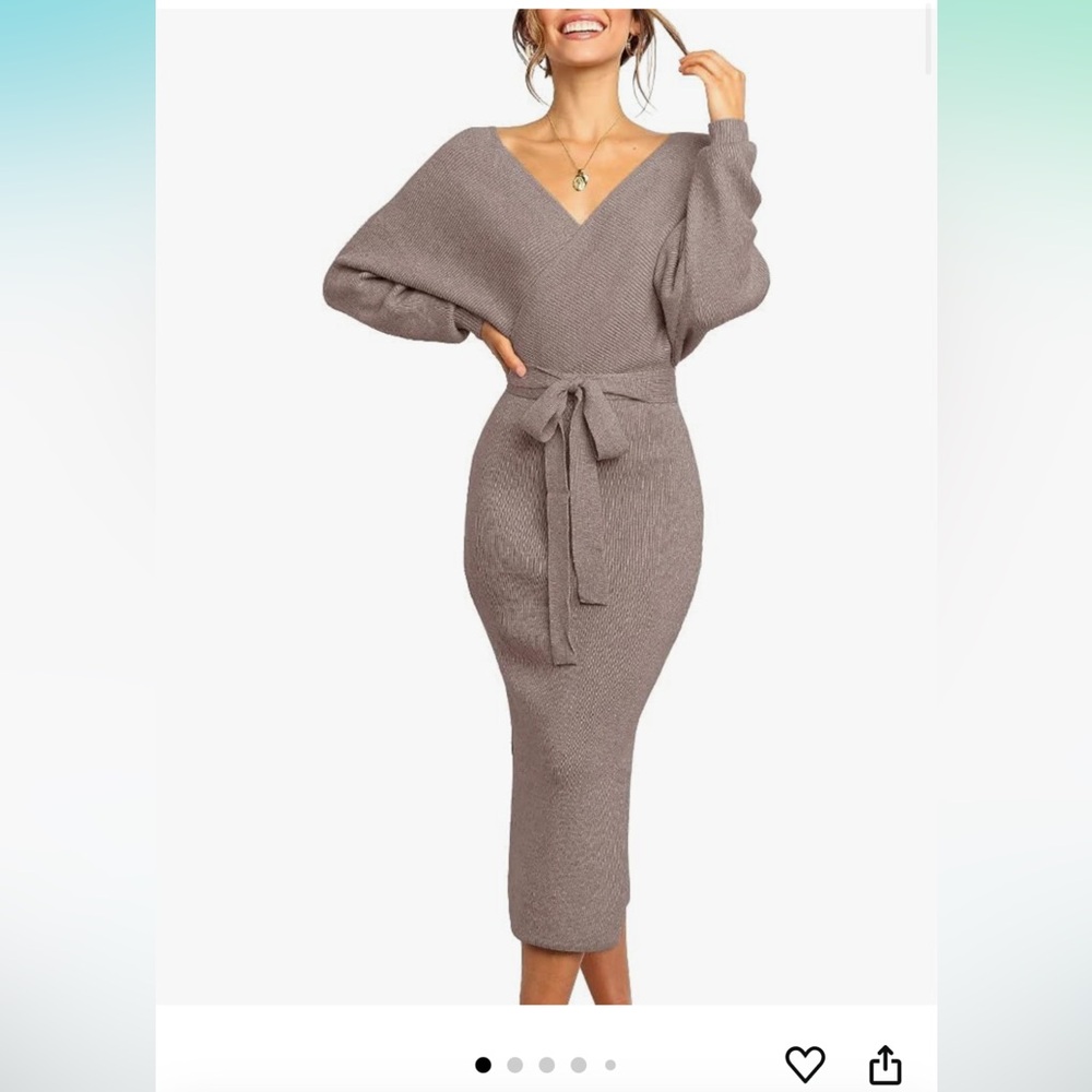 Chang Yun Brown Sweater Dress, Midi